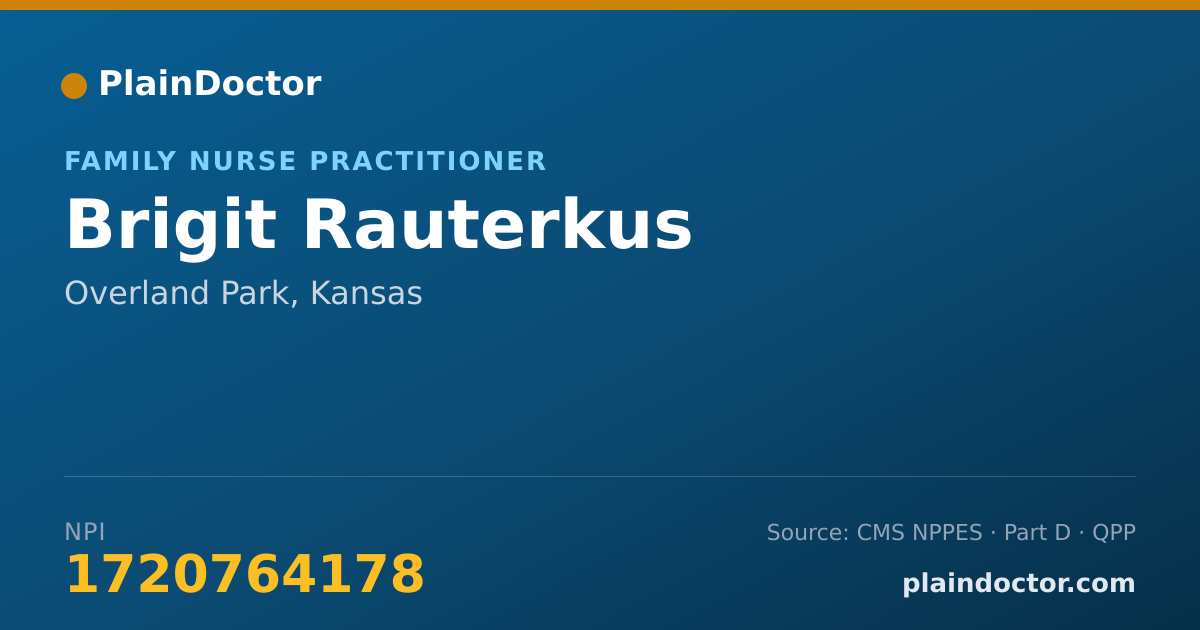 Shareable card for Brigit Rauterkus - Family Nurse Practitioner, Overland Park, KS
