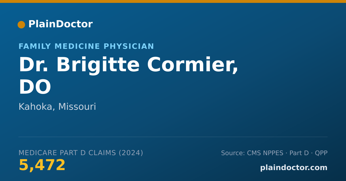 Shareable card for Brigitte Cormier, DO - Family Medicine Physician, Kahoka, MO