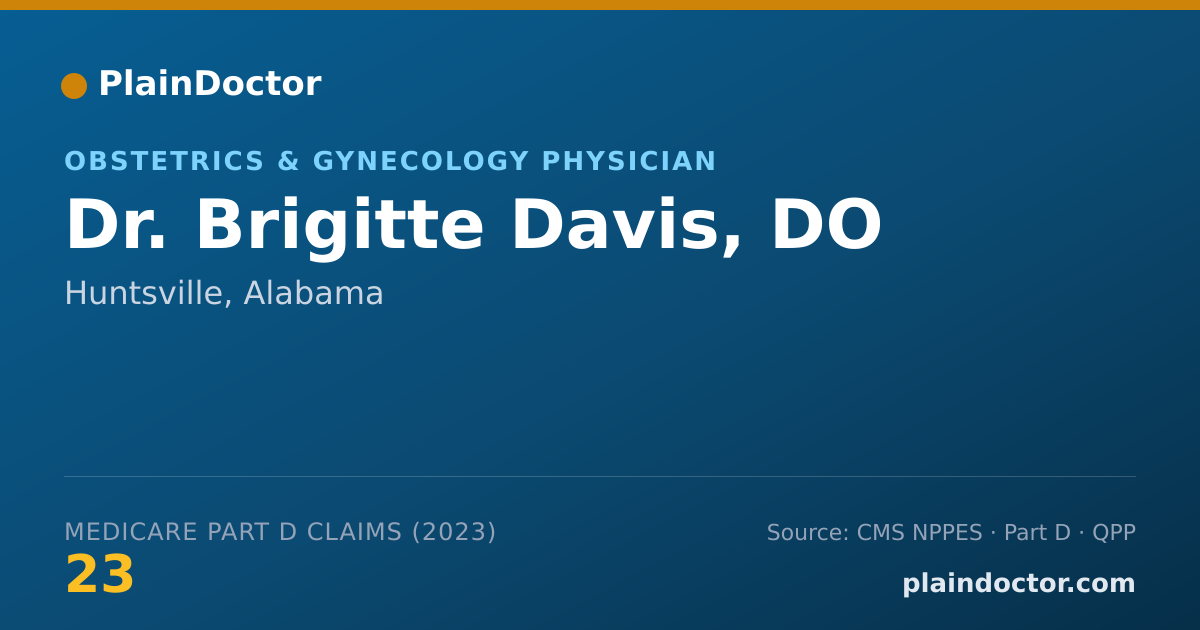 Shareable card for Brigitte Davis, DO - Obstetrics & Gynecology Physician, Huntsville, AL