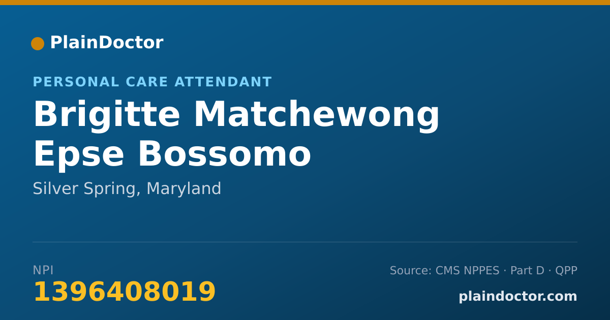 Shareable card for Brigitte Matchewong Epse Bossomo - Personal Care Attendant, Silver Spring, MD