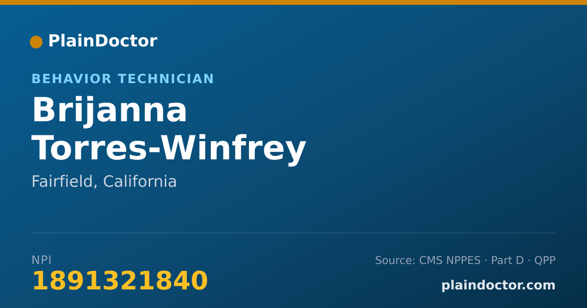 Shareable card for Brijanna Torres-Winfrey - Behavior Technician, Fairfield, CA