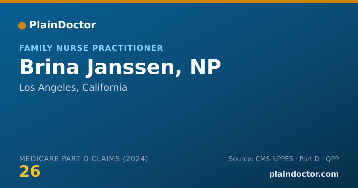 Shareable card for Brina Janssen, NP - Family Nurse Practitioner, Los Angeles, CA