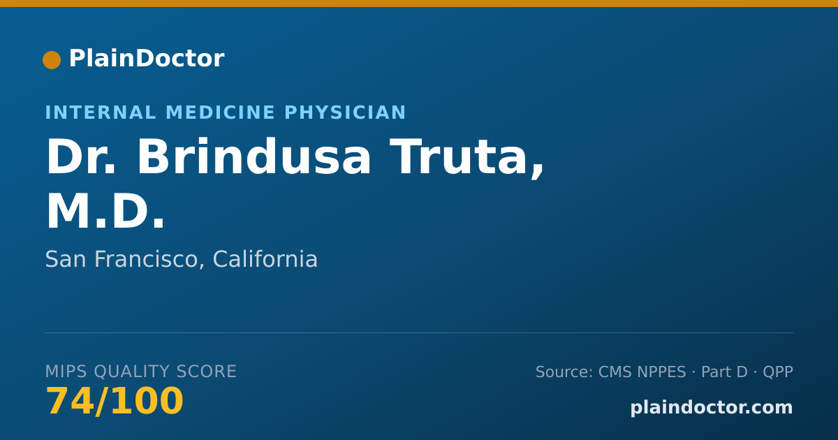 Shareable card for Brindusa Truta, M.D. - Internal Medicine Physician, San Francisco, CA