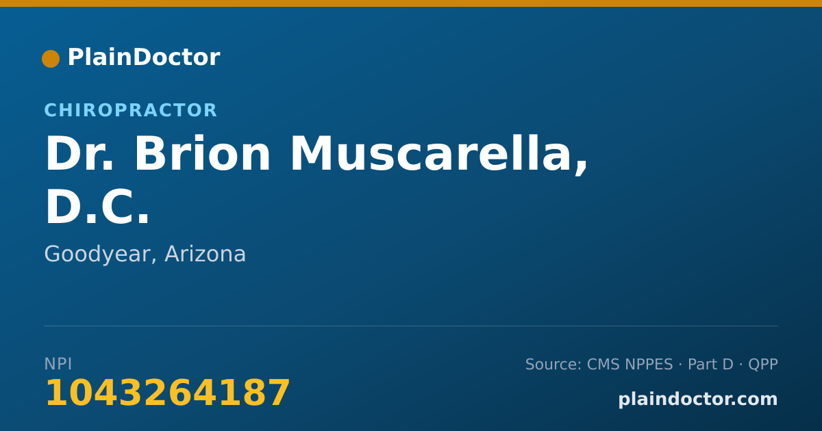 Shareable card for Brion Muscarella, D.C. - Chiropractor, Goodyear, AZ