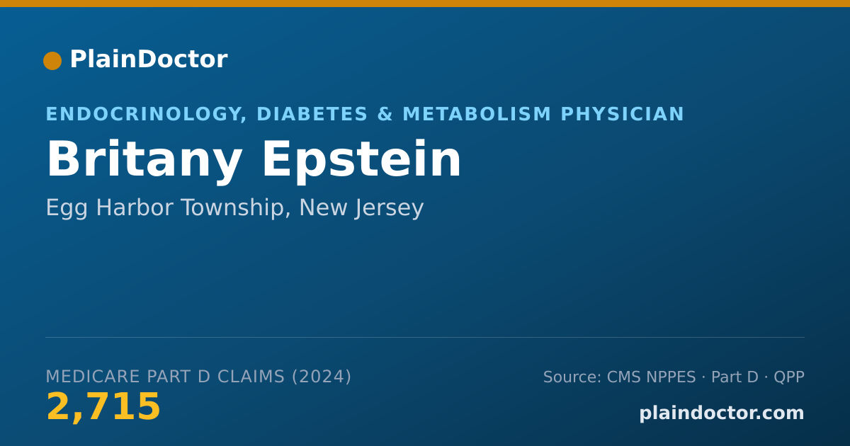 Shareable card for Britany Epstein - Endocrinology, Diabetes & Metabolism Physician, Egg Harbor Township, NJ