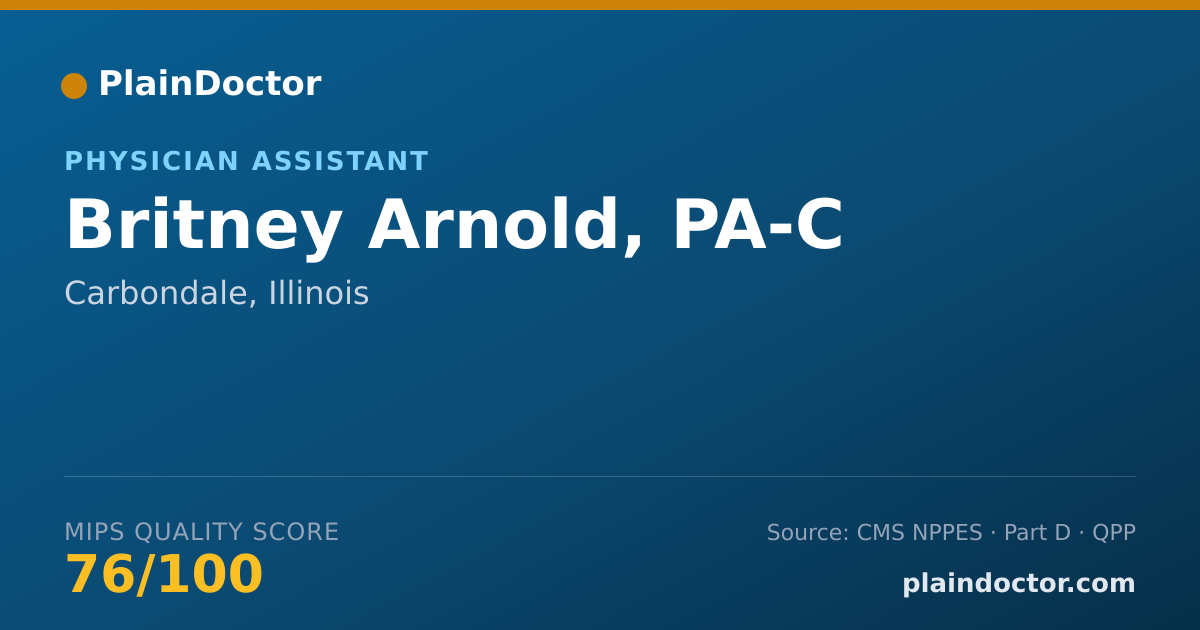 Shareable card for Britney Arnold, PA-C - Physician Assistant, Carbondale, IL