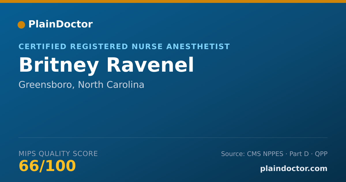Shareable card for Britney Ravenel - Certified Registered Nurse Anesthetist, Greensboro, NC