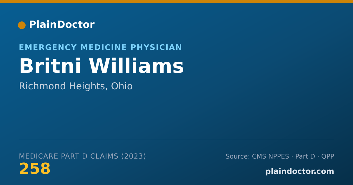 Shareable card for Britni Williams - Emergency Medicine Physician, Richmond Heights, OH
