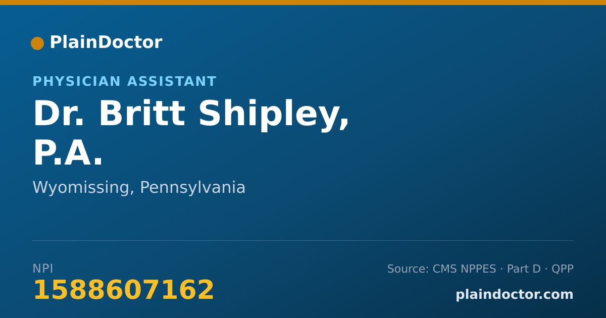 Shareable card for Britt Shipley, P.A. - Physician Assistant, Wyomissing, PA