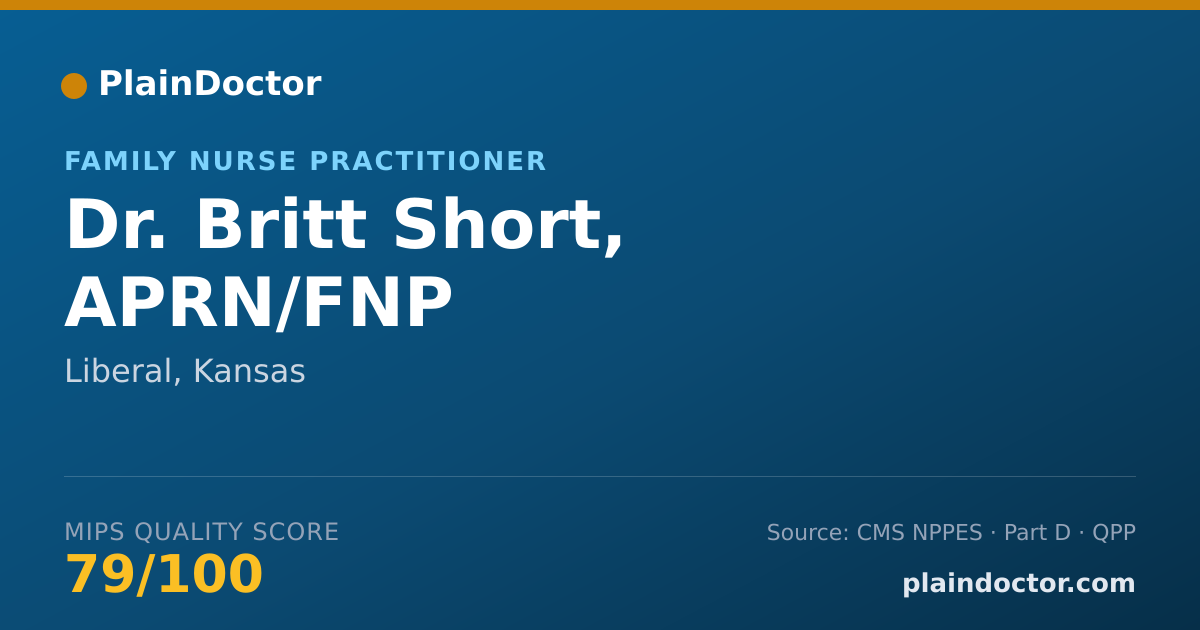 Shareable card for Britt Short, APRN/FNP - Family Nurse Practitioner, Liberal, KS