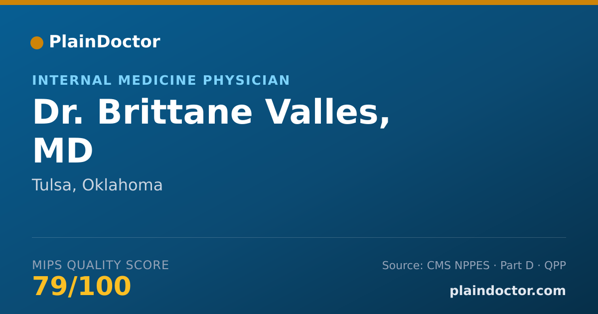 Shareable card for Brittane Valles, MD - Internal Medicine Physician, Tulsa, OK