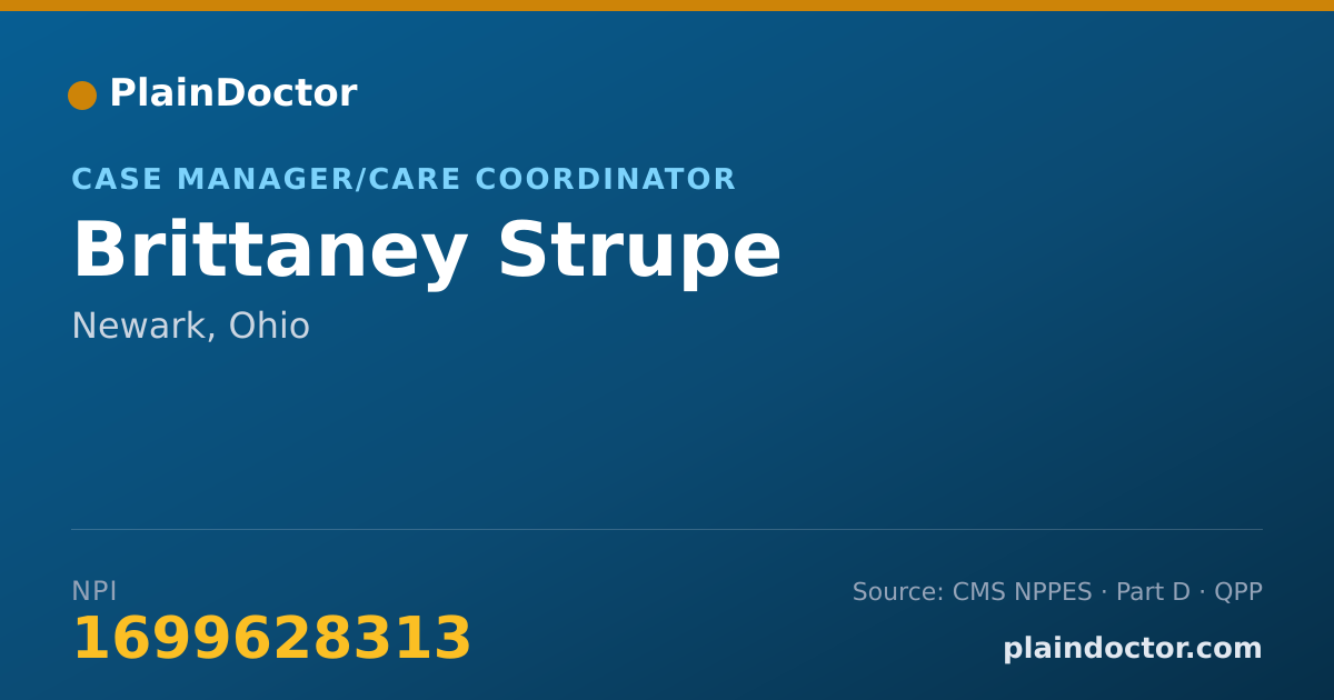Shareable card for Brittaney Strupe - Case Manager/Care Coordinator, Newark, OH