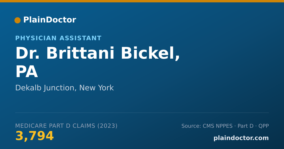 Shareable card for Brittani Bickel, PA - Physician Assistant, Dekalb Junction, NY