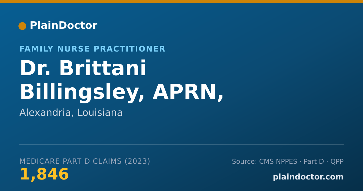 Shareable card for Brittani Billingsley, APRN, FNP-C - Family Nurse Practitioner, Alexandria, LA