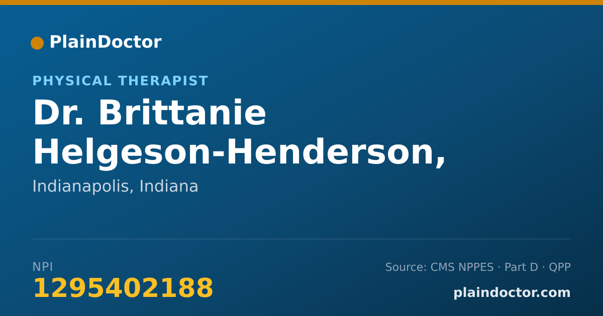 Shareable card for Brittanie Helgeson-Henderson, DPT - Physical Therapist, Indianapolis, IN