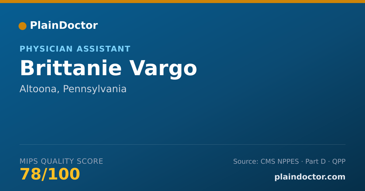 Shareable card for Brittanie Vargo - Physician Assistant, Altoona, PA