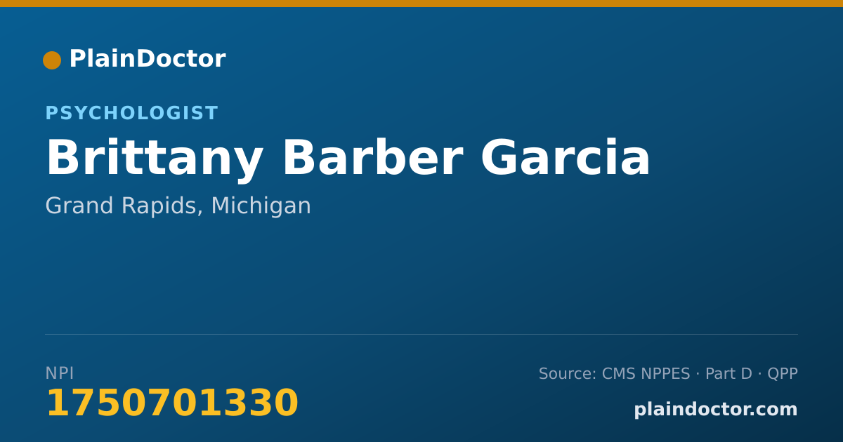 Shareable card for Brittany Barber Garcia - Psychologist, Grand Rapids, MI