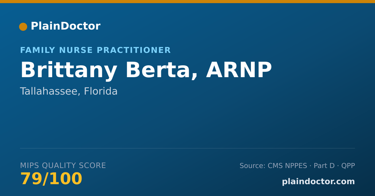 Shareable card for Brittany Berta, ARNP - Family Nurse Practitioner, Tallahassee, FL