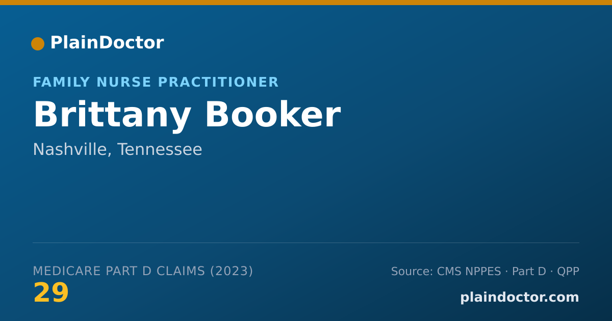 Shareable card for Brittany Booker - Family Nurse Practitioner, Nashville, TN