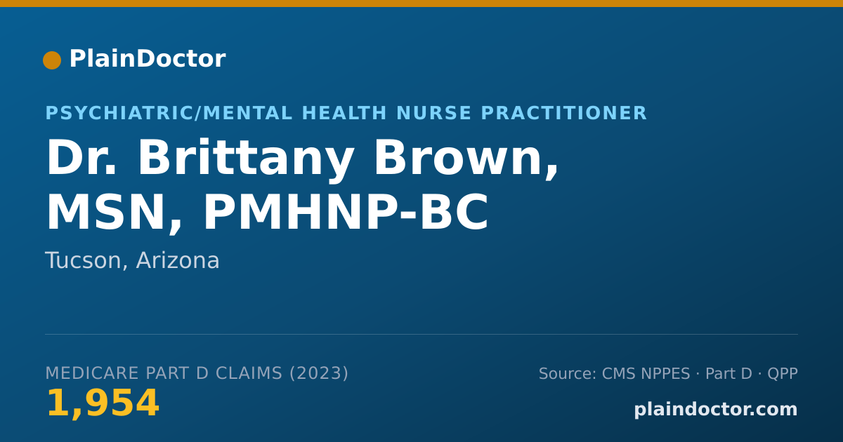 Shareable card for Brittany Brown, MSN, PMHNP-BC - Psychiatric/Mental Health Nurse Practitioner, Tucson, AZ