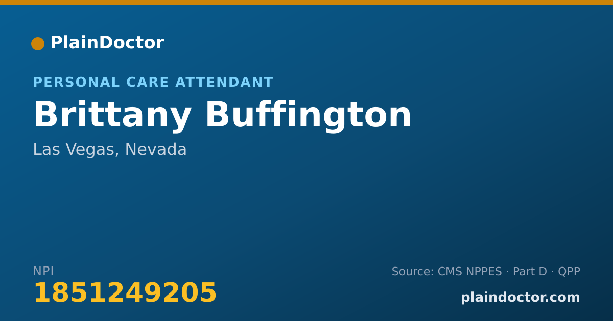 Shareable card for Brittany Buffington - Personal Care Attendant, Las Vegas, NV