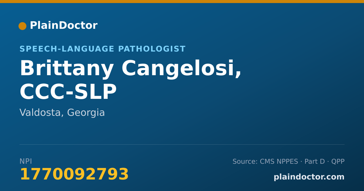 Shareable card for Brittany Cangelosi, CCC-SLP - Speech-Language Pathologist, Valdosta, GA