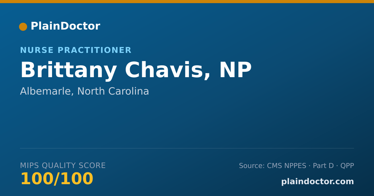 Shareable card for Brittany Chavis, NP - Nurse Practitioner, Albemarle, NC