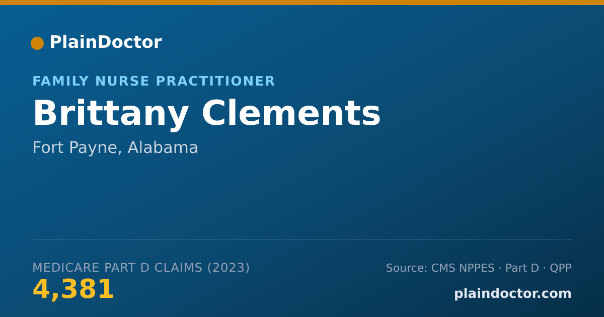 Shareable card for Brittany Clements - Family Nurse Practitioner, Fort Payne, AL