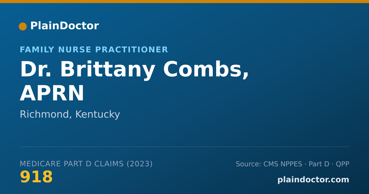 Shareable card for Brittany Combs, APRN - Family Nurse Practitioner, Richmond, KY