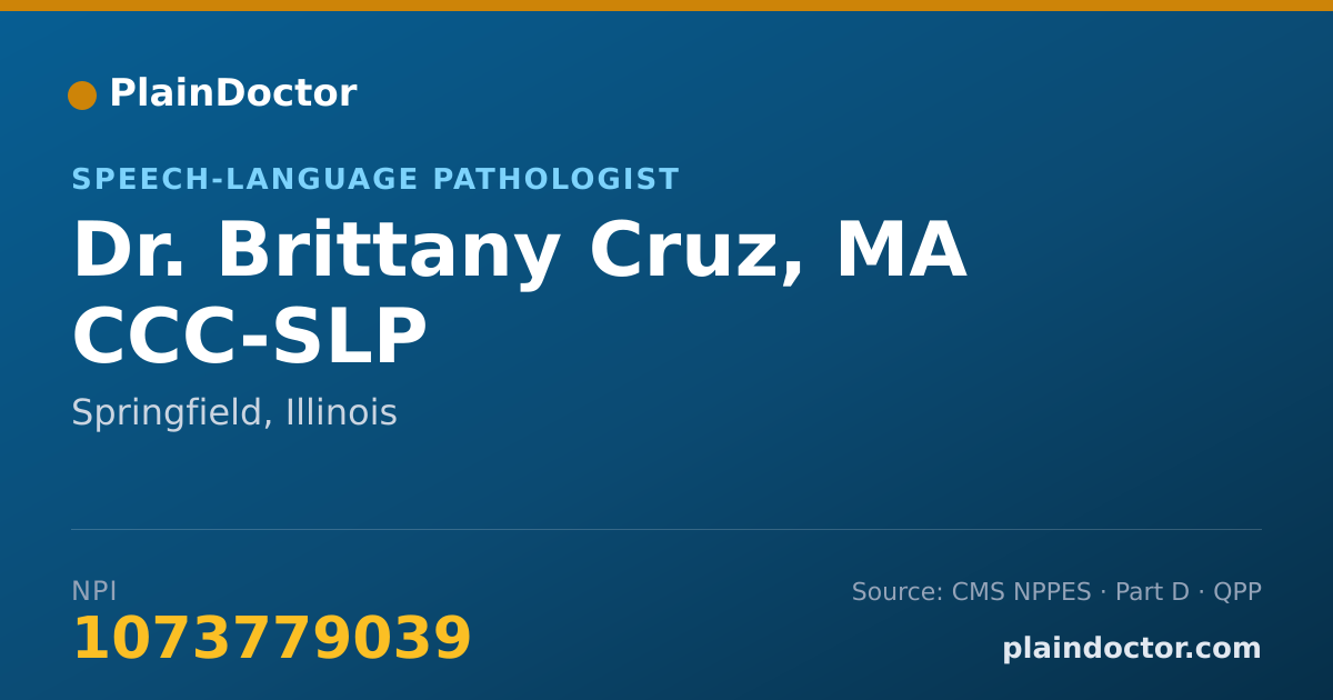 Shareable card for Brittany Cruz, MA CCC-SLP - Speech-Language Pathologist, Springfield, IL