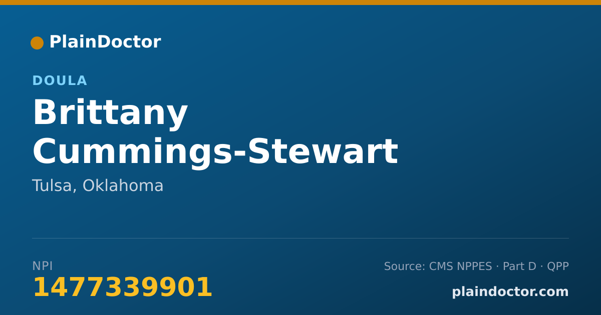 Shareable card for Brittany Cummings-Stewart - Doula, Tulsa, OK