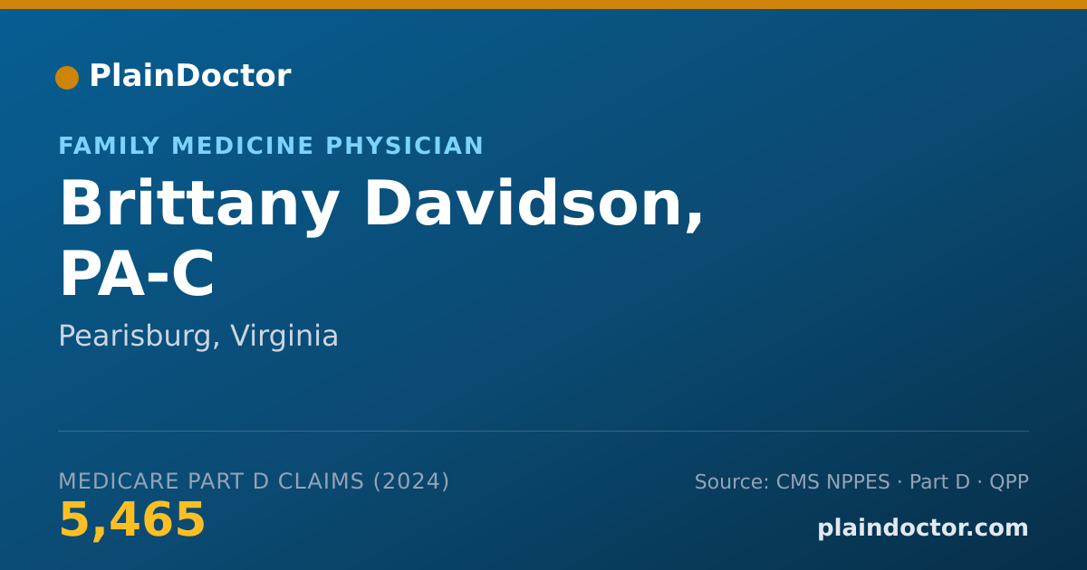 Shareable card for Brittany Davidson, PA-C - Family Medicine Physician, Pearisburg, VA