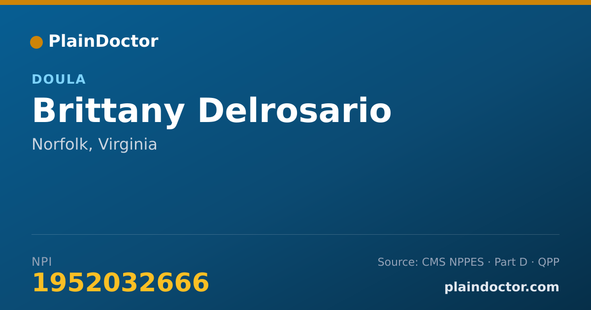 Shareable card for Brittany Delrosario - Doula, Norfolk, VA