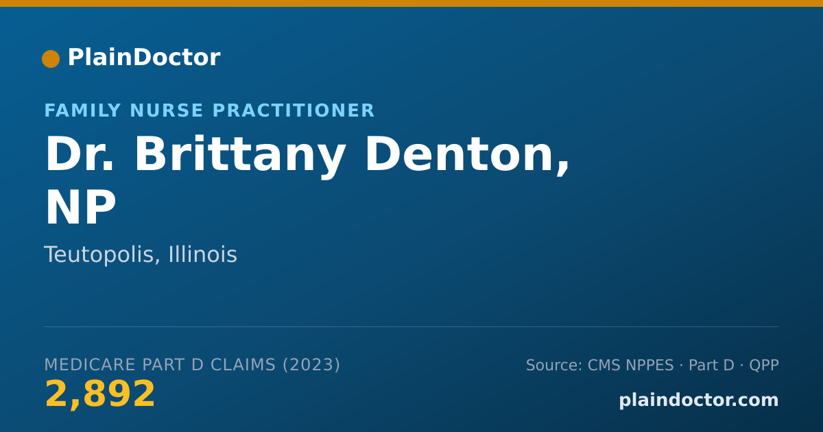 Shareable card for Brittany Denton, NP - Family Nurse Practitioner, Teutopolis, IL