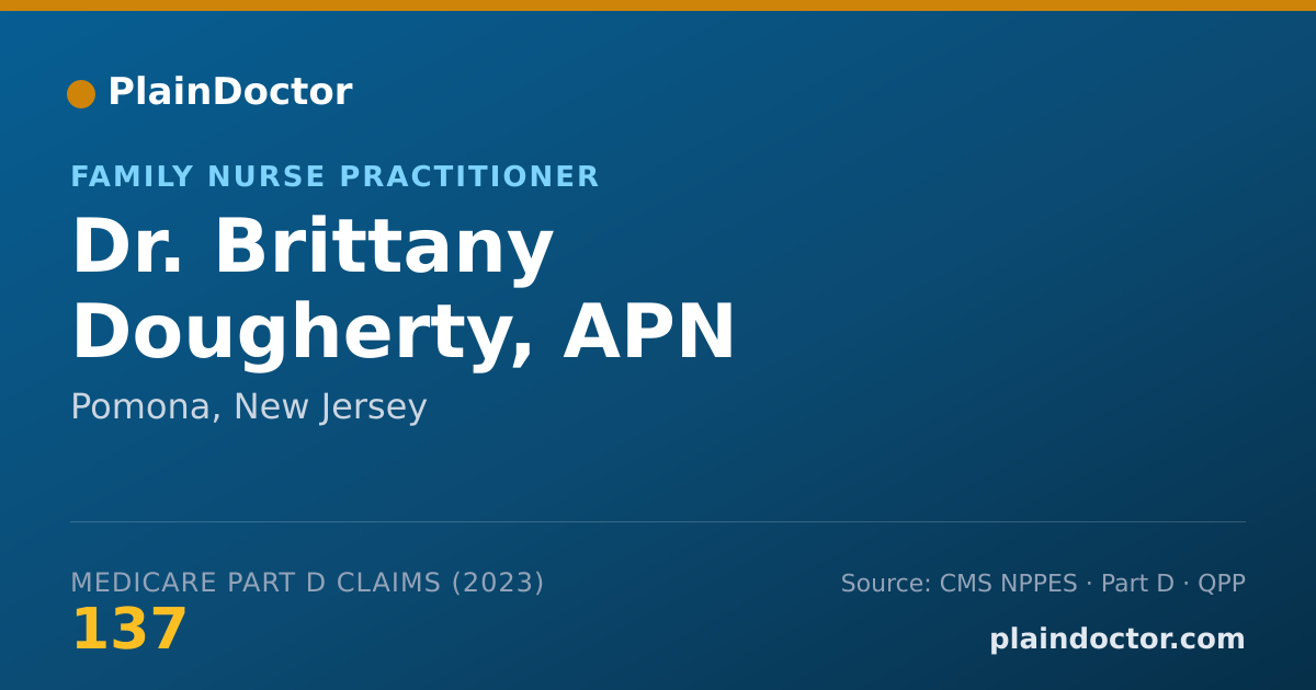 Shareable card for Brittany Dougherty, APN - Family Nurse Practitioner, Pomona, NJ