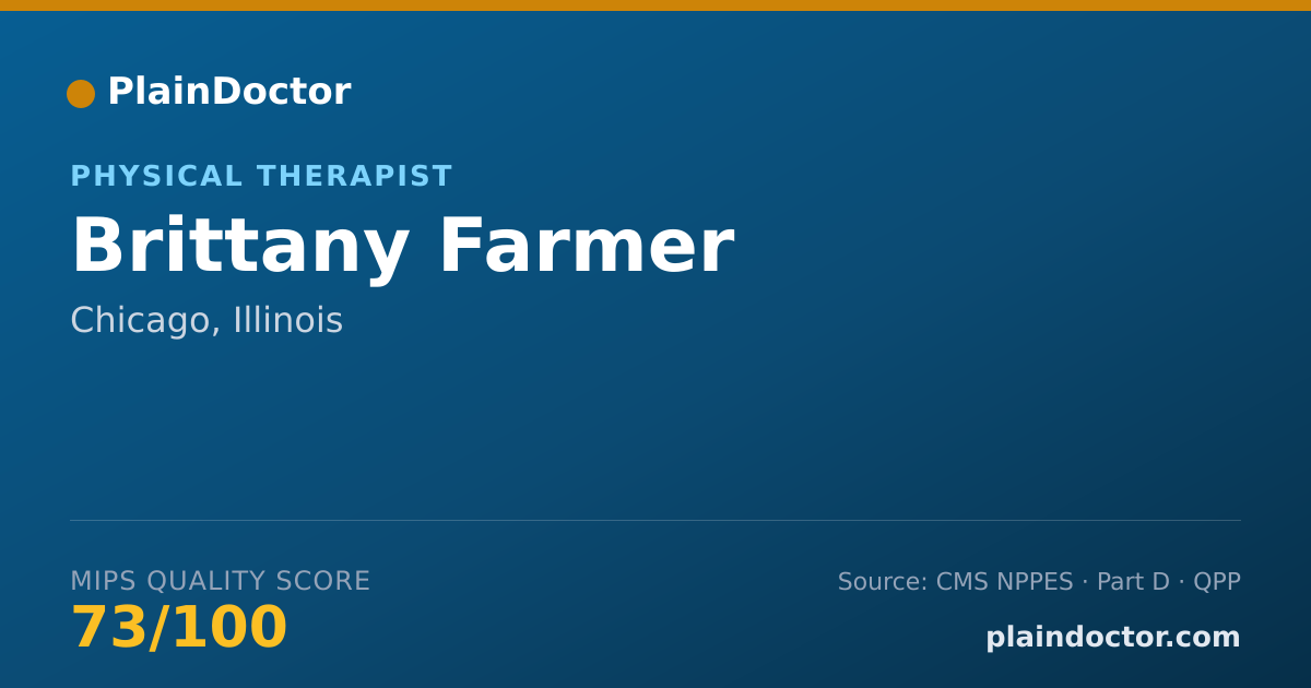 Shareable card for Brittany Farmer - Physical Therapist, Chicago, IL