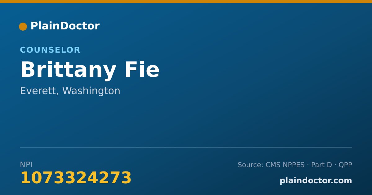 Shareable card for Brittany Fie - Counselor, Everett, WA