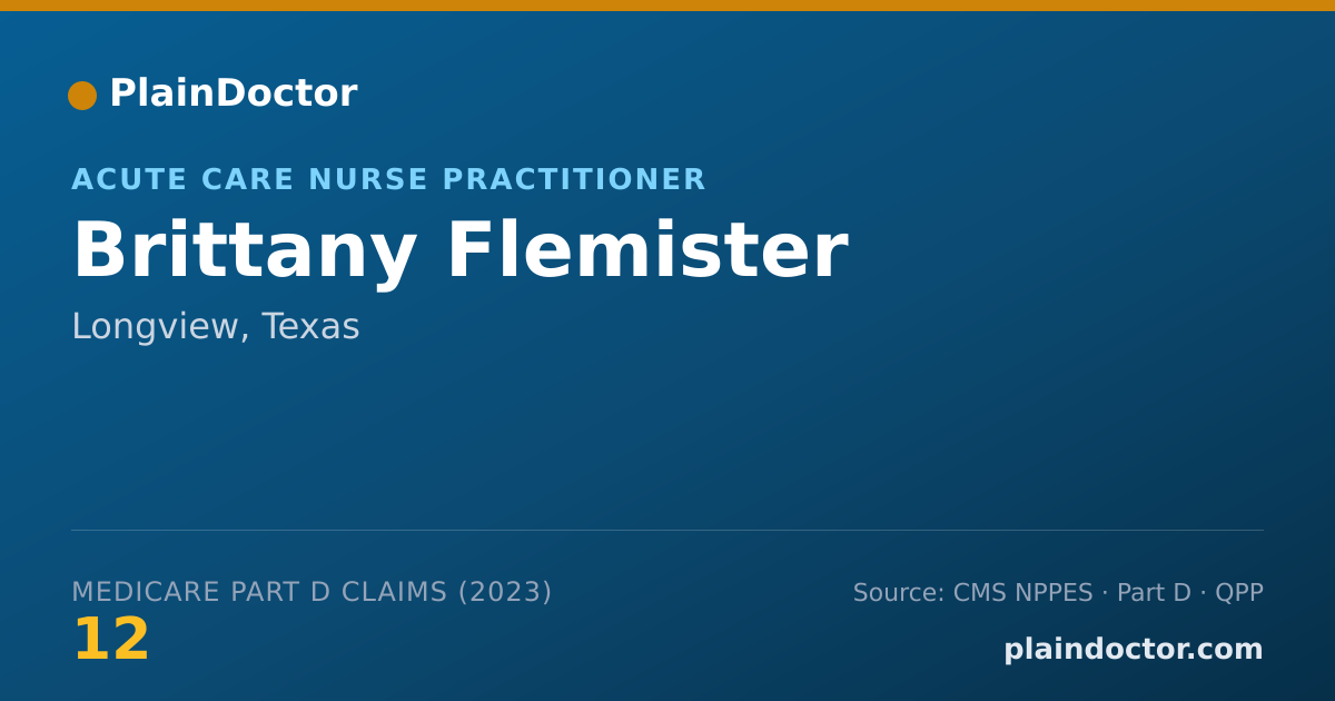 Shareable card for Brittany Flemister - Acute Care Nurse Practitioner, Longview, TX