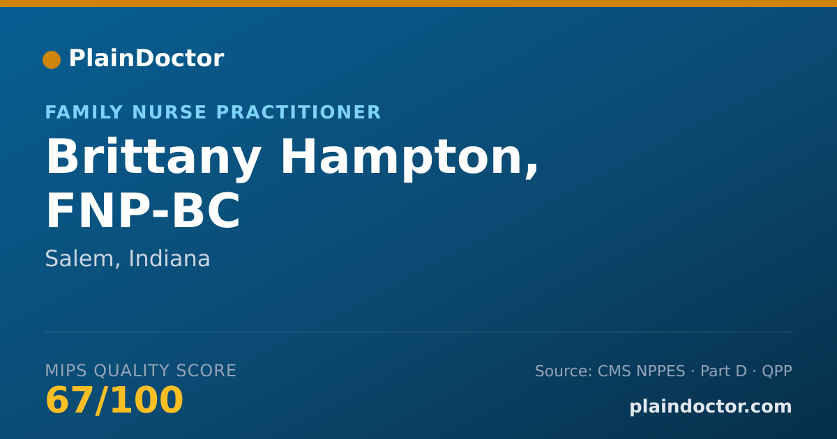 Shareable card for Brittany Hampton, FNP-BC - Family Nurse Practitioner, Salem, IN
