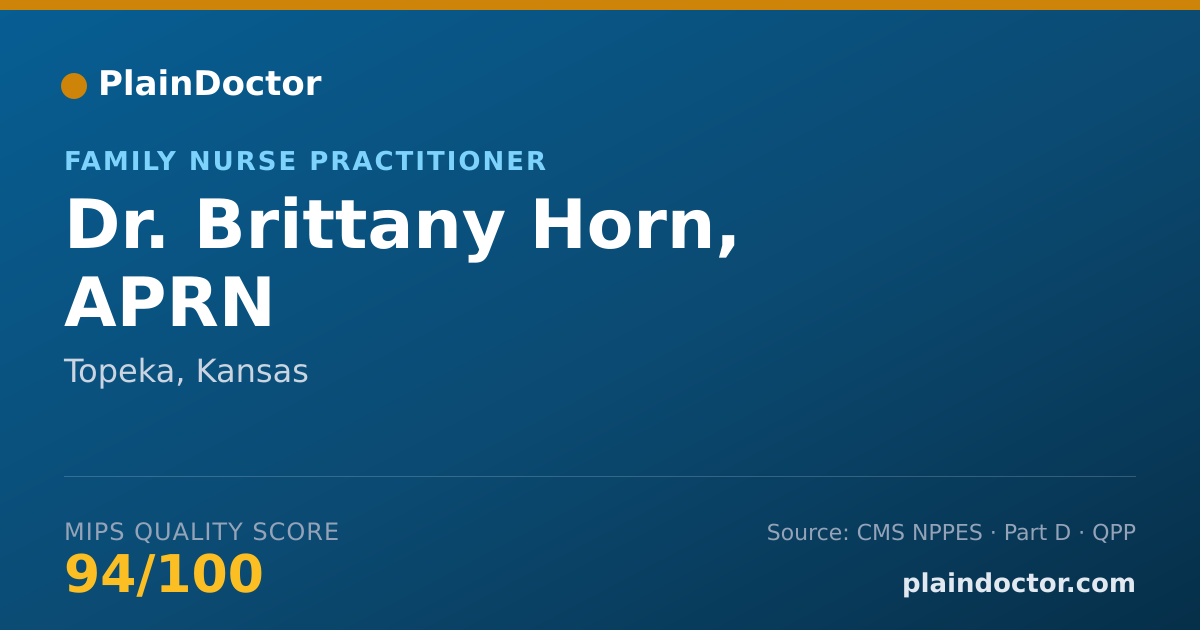 Shareable card for Brittany Horn, APRN - Family Nurse Practitioner, Topeka, KS