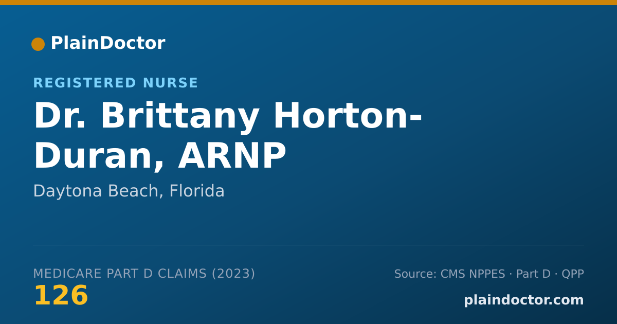 Shareable card for Brittany Horton- Duran, ARNP - Registered Nurse, Daytona Beach, FL