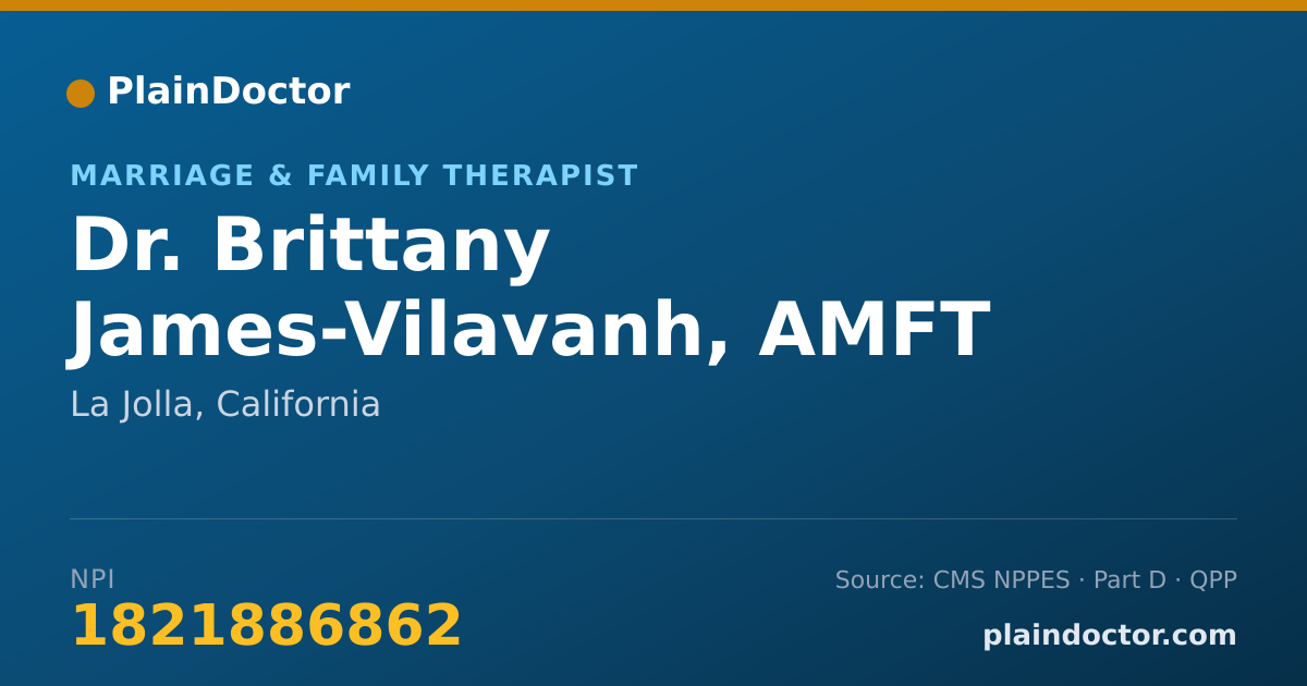 Shareable card for Brittany James-Vilavanh, AMFT - Marriage & Family Therapist, La Jolla, CA
