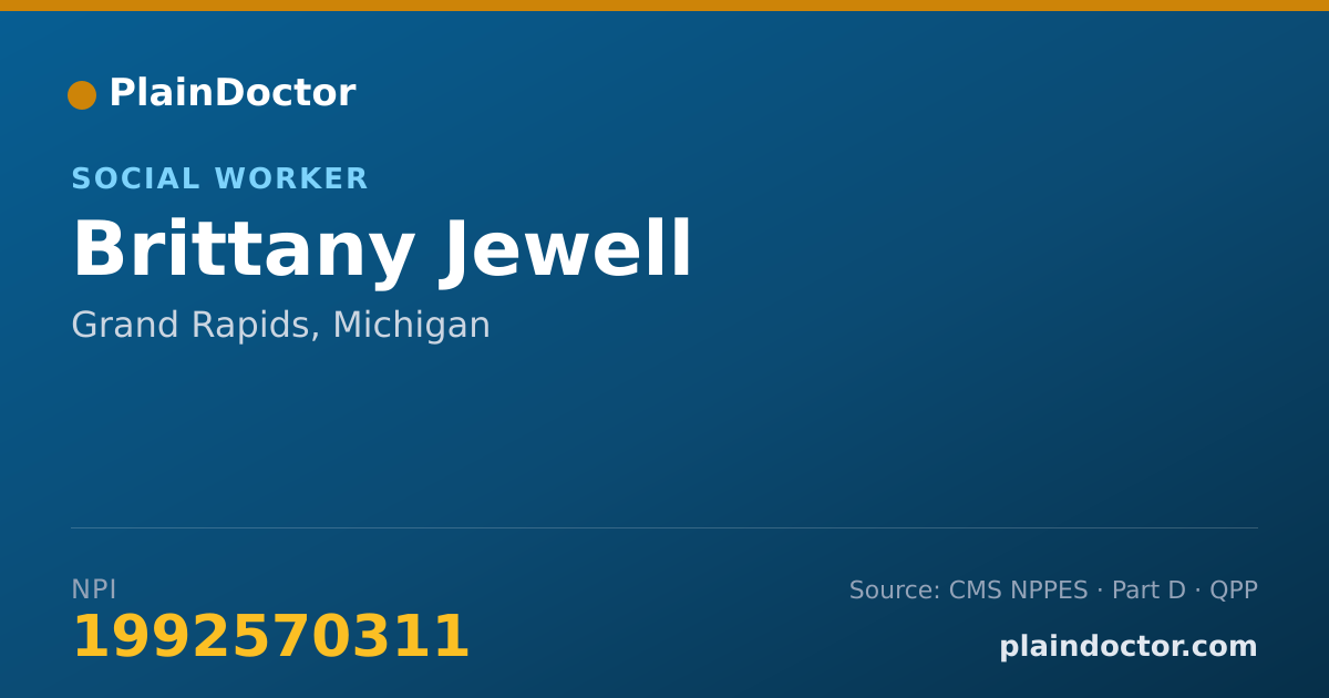 Shareable card for Brittany Jewell - Social Worker, Grand Rapids, MI