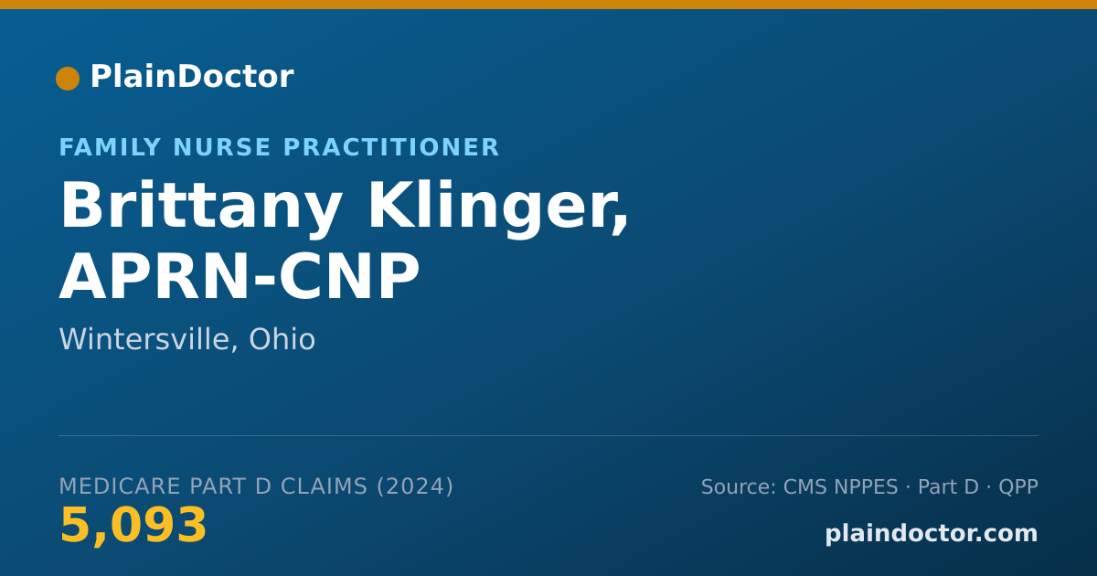 Shareable card for Brittany Klinger, APRN-CNP - Family Nurse Practitioner, Wintersville, OH