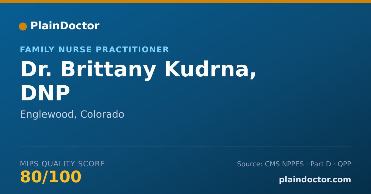 Shareable card for Brittany Kudrna, DNP - Family Nurse Practitioner, Englewood, CO