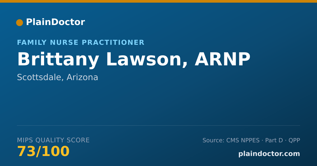 Shareable card for Brittany Lawson, ARNP - Family Nurse Practitioner, Scottsdale, AZ