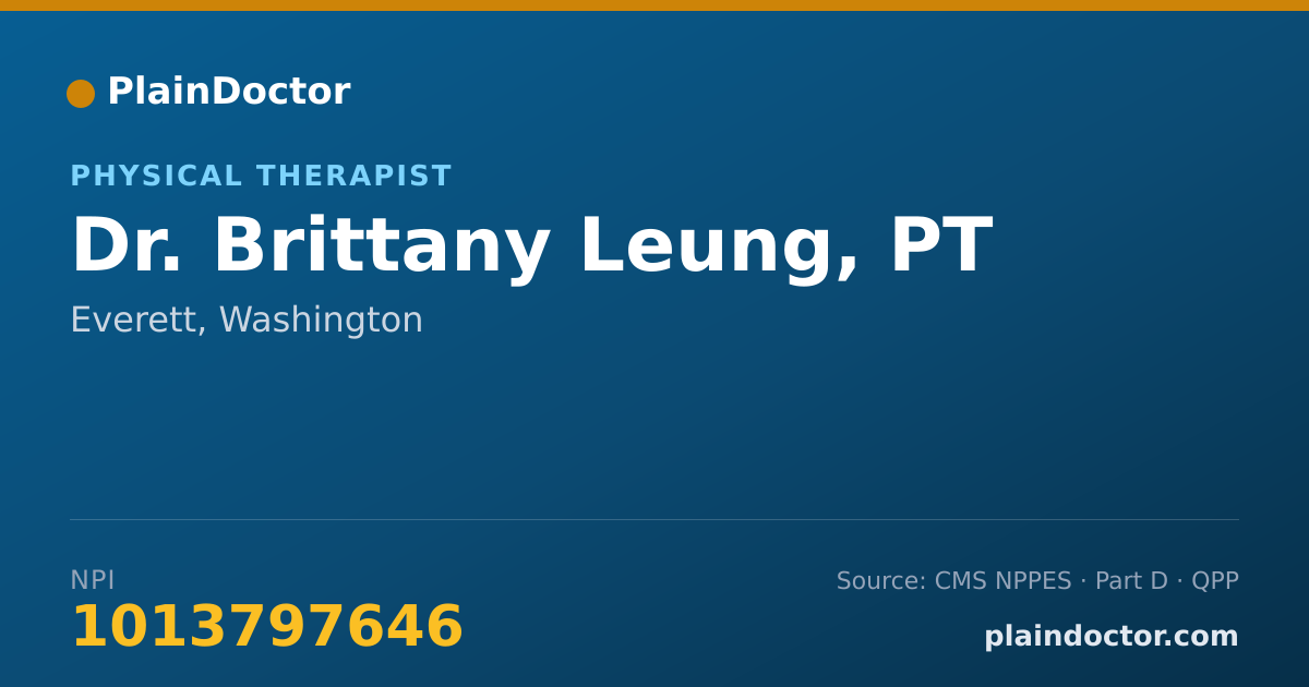 Shareable card for Brittany Leung, PT - Physical Therapist, Everett, WA