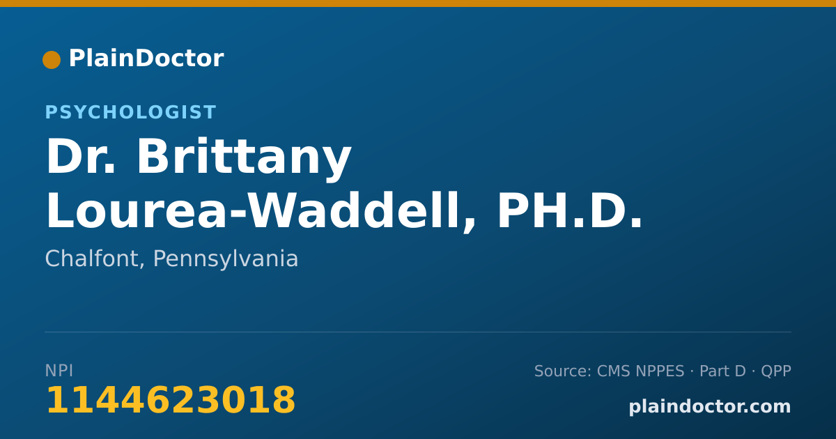 Shareable card for Brittany Lourea-Waddell, PH.D. - Psychologist, Chalfont, PA