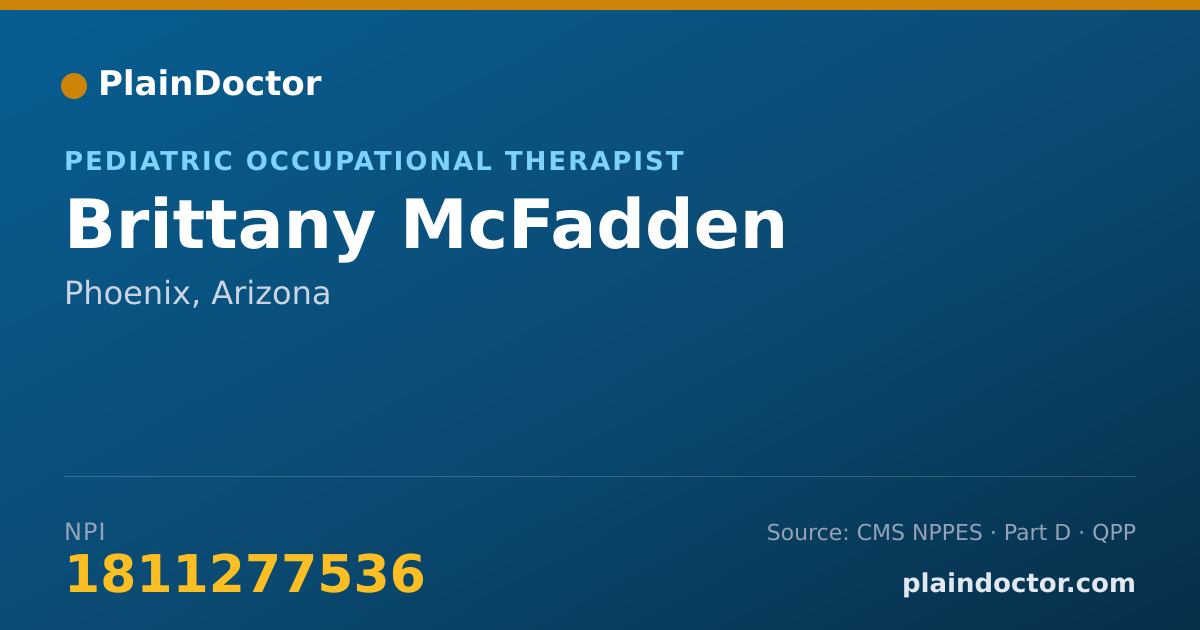 Shareable card for Brittany McFadden - Pediatric Occupational Therapist, Phoenix, AZ