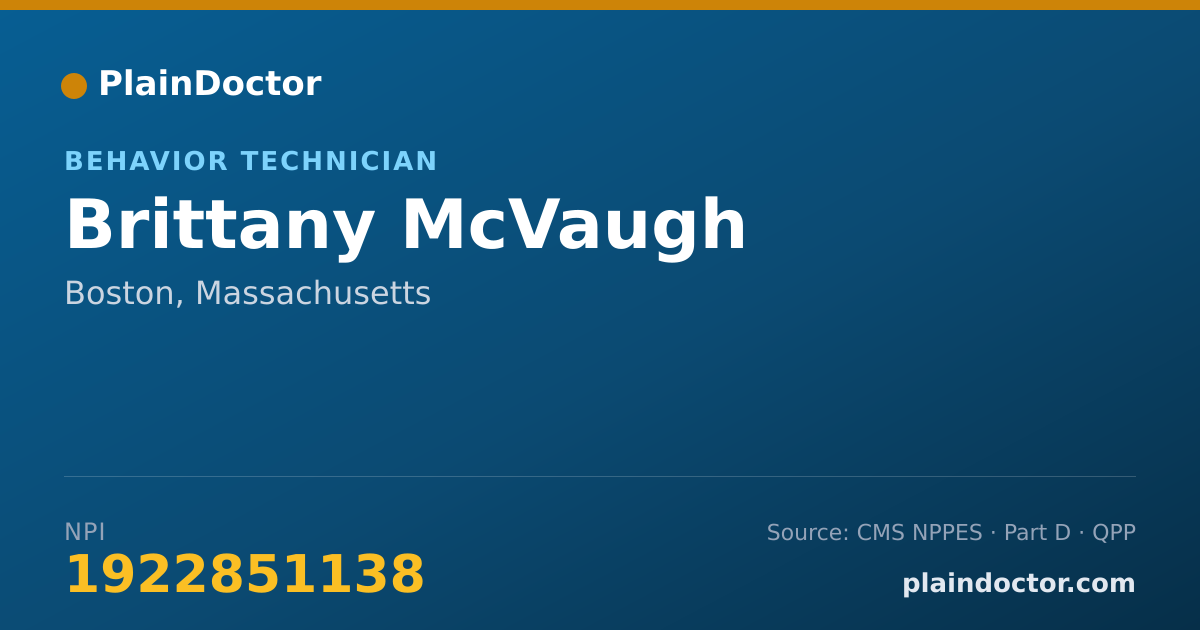 Shareable card for Brittany McVaugh - Behavior Technician, Boston, MA